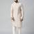 Cream block printed kurta set