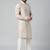 Cream block printed kurta set