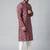 Wine printed kurta set