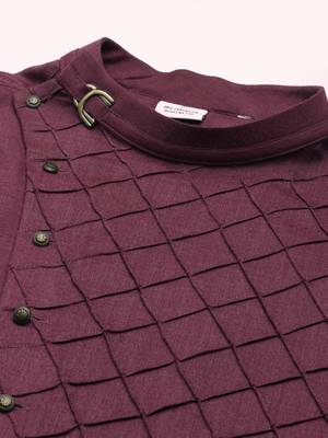 Wine angrakha kurta set 2