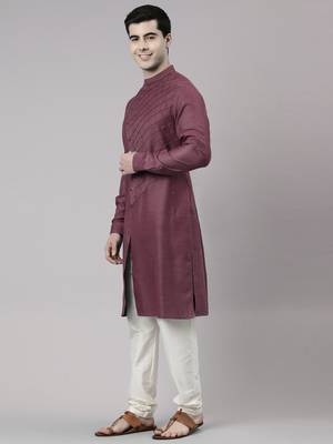 Wine angrakha kurta set 3