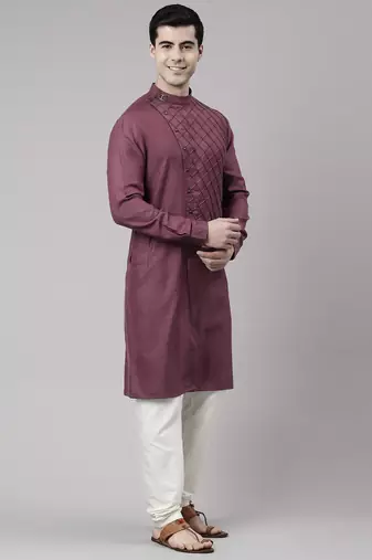 Wine angrakha kurta set