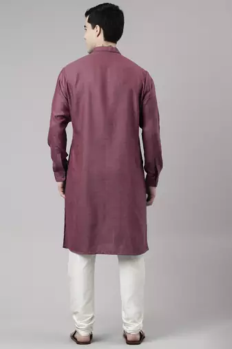 Wine angrakha kurta set