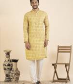 Yellow printed kurta set