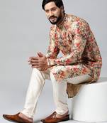Peach printed kurta set