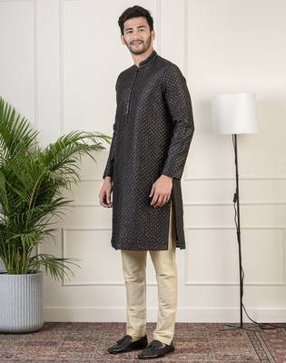 Black sequin kurta set 3