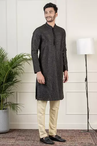 Black sequin kurta set