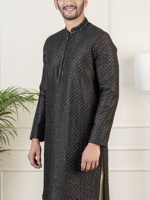 Black sequin kurta set 5