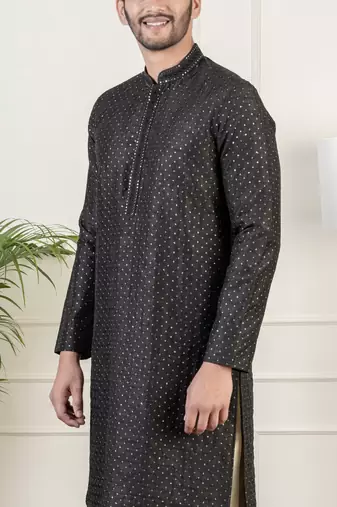 Black sequin kurta set