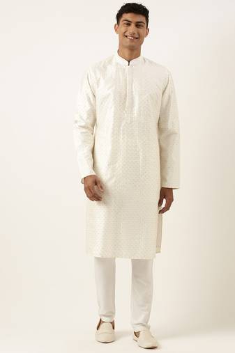 White sequin kurta set