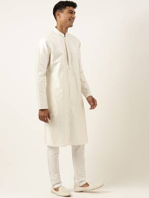 White sequin kurta set 4