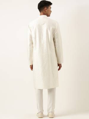 White sequin kurta set 5
