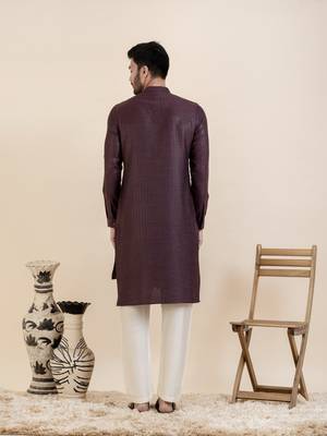 Wine asymetric kurta set 2