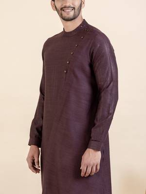 Wine asymetric kurta set 5