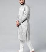 Grey embroidered kurta set