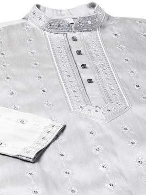 Grey embroidered kurta set 3