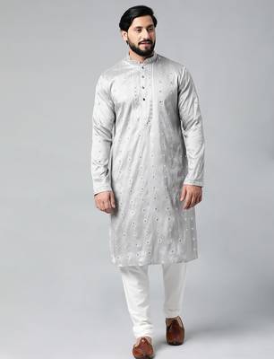Grey embroidered kurta set 5