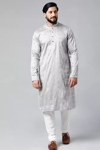 Grey embroidered kurta set