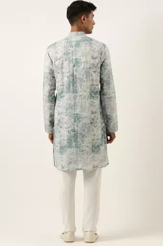 Light blue sequin embroidery kurta set
