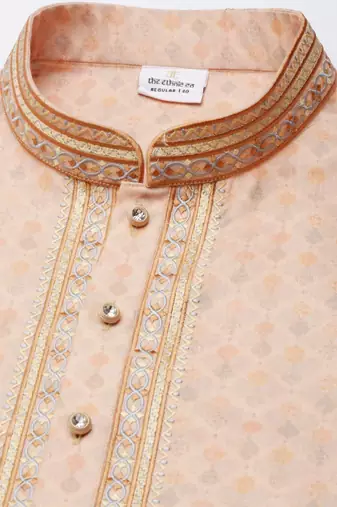 Peach printed kurta set