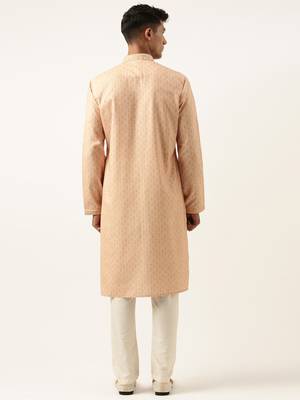 Peach printed kurta set 5