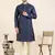 Navy zigzag embroidered kurta set