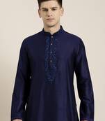 Navy dori embroidered kurta set