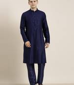 Navy dori embroidered kurta set