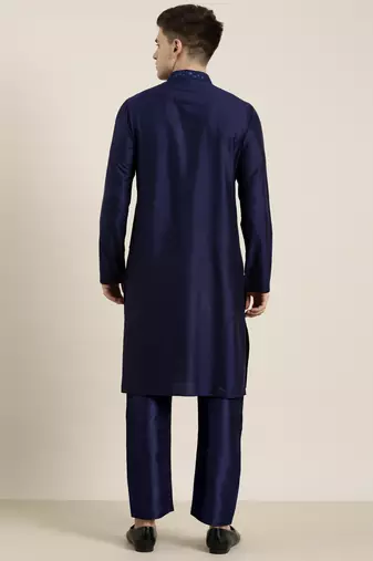 Navy dori embroidered kurta set
