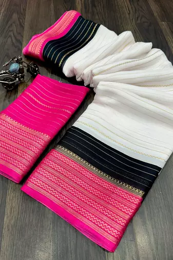 woven bollywood silk blend saree (pink)