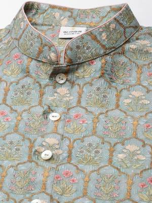 Teal printed kurta set 2