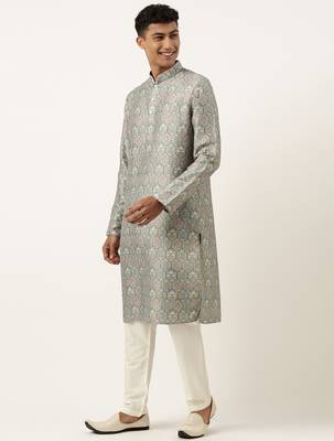 Teal printed kurta set 3