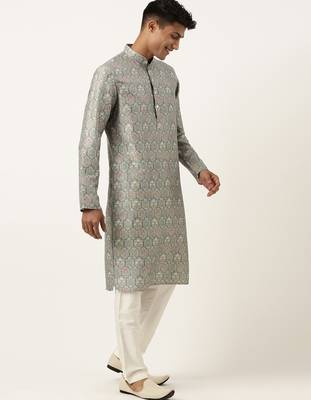 Teal printed kurta set 4
