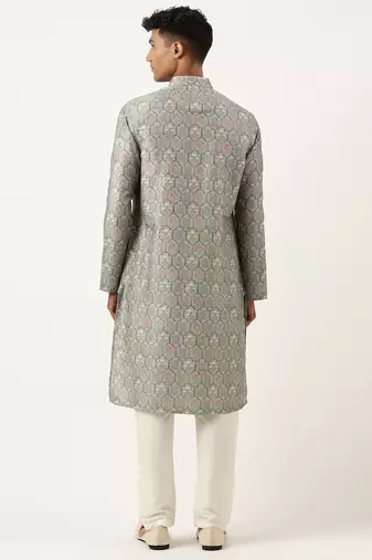 Teal printed kurta set