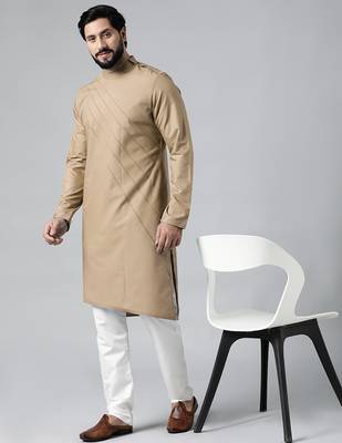 Beige pintux kurta set 1
