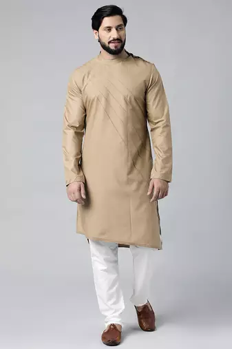Beige pintux kurta set