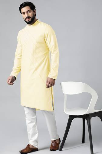 Yellow pintux kurta set