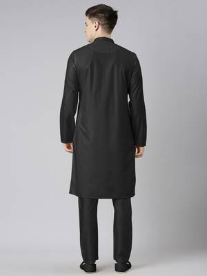 Black cotton dori embroidery kurta set 5
