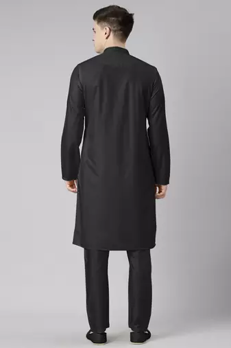 Black cotton dori embroidery kurta set