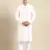 White cotton dori embroidered kurta set