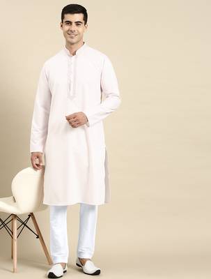 White cotton dori embroidered kurta set 4