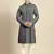 Grey cotton dori embroidered kurta set
