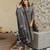 Women Black White Cotton Block Printed Straight Kurta With Pant & Dupatta Set