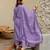 Women Purple white cotton block printed straight kurta with pant & dupatta set