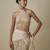 Beige satin embroidered saree
