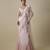 Pink satin embroidered saree