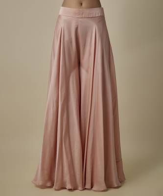 Gold satin plain pant with embroidered blouse and cape 3