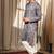 Bluish grey work viscose embroidered kurta for mehandi