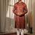 Brown work viscose embroidered kurta for festive