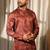 Brown work viscose embroidered kurta for festive